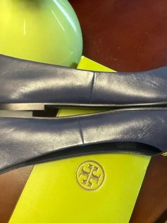 NWT TORY BURCH- CHELSEA CAP-TOE BALLET FLAT- Size: 7.5 Royal Navy - Picture 8 of 11